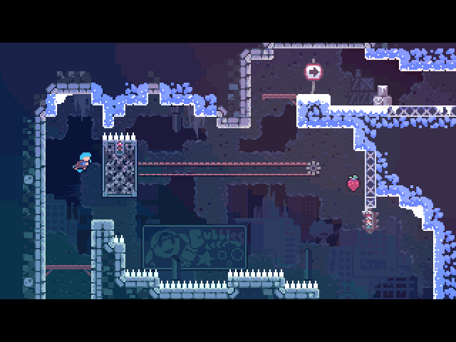 Celeste: Madeline dashing through the Forsaken City