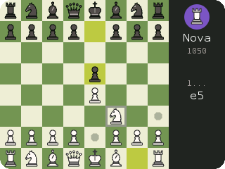Chess: the opening moves of a game against a bot