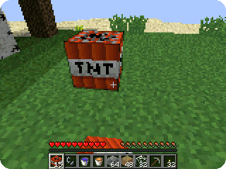 NumBlocks: lighting TNT and blowing a crater in the ground
