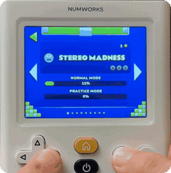 NumDash on a real NumWorks calculator